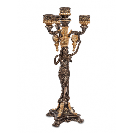 Канделябр в древнеримском стиле Veronese "Девушка" (bronze/gold)