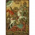 Живописная икона "Чудо Святого Георгия о змие с житийными сценами" на кипарисе