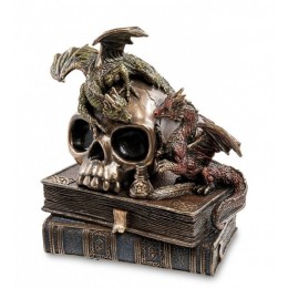Статуэтка Veronese "Драконы на черепе и книгах"