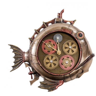 Статуэтка-часы в стиле Стимпанк Veronese "Рыба"