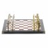 Настольные шахматы "Великая Отечественная война" из камня креноид и мрамор 44х44 см