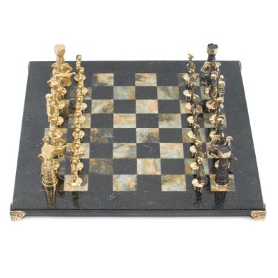 Шахматы подарочные бронзовые "Древний Рим" из камня