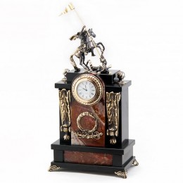 Часы из яшмы и долерита "Георгий Победоносец"