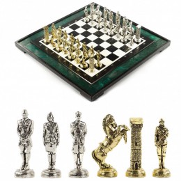 Подарочные шахматы "Великая Отечественная война" доска 50х50 см из змеевика