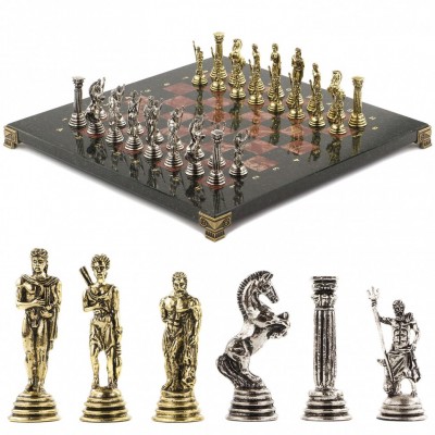 Настольные шахматы из камня "Посейдон" 32х32 см лемезит