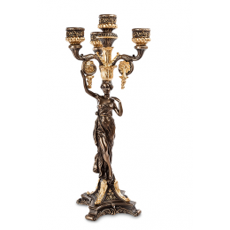 Канделябр в древнеримском стиле Veronese "Девушка" (bronze/gold) WS-690/ 2