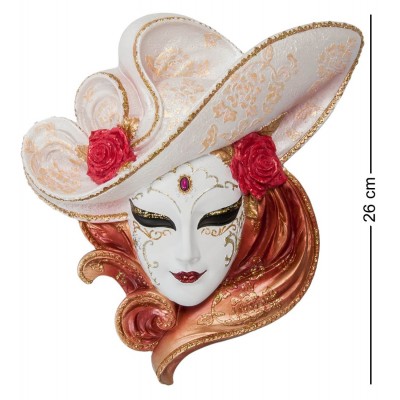 Венецианская маска Veronese "Розы" (цвет розовый с золотым) WS-346