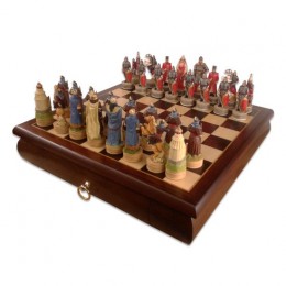 Подарочные Шахматы из дерева Italfama "Московия-Золотая орда" (33х33 см)