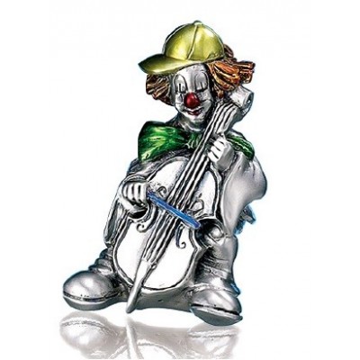Подарочная Статуэтка с серебрением Mida 120224 "Клоун с виолончелью", выс.10см