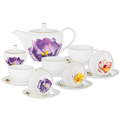 Чайный сервиз Flowers, 6 персон, 14 предметов