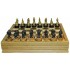 Шахматы мини "Бородинское сражение" с фигурами из олова чернеными