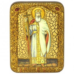 Подарочная икона "Святой равноапостольный князь Владимир" на мореном дубе