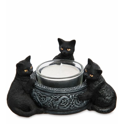 WS-1161 Статуэтка-подсвечник «Три черных кота» (Veronese)