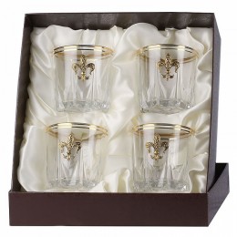 Набор из 4-х бокалов для виски Лилии в подарочной коробке