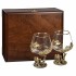 Набор из 2-х бокалов для коньяка 420 мл "Гордый Орел", упаковка деревянная шкатулка, ложемент коричневый шелк