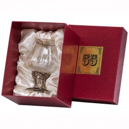 Бокал "55 лет" для бренди Богемия, Н=135 мм, V=400 мл, отделка "Оптика" (в картонной коробке)