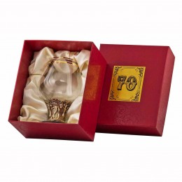 Бокал "70 лет" для бренди Богемия, Н=135 мм, V=400 мл, отделка "Сеточка" (в картонной коробке)
