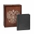 Бумажник мужской, черный, "Герб РФ", в деревянной шкатулке с гравировкой "Настоящий мужчина" (Лев