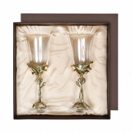 Набор из двух бокалов для вина/шампанского Роза в подарочной коробке
