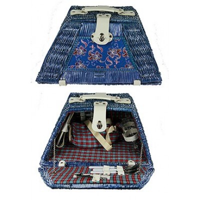 Набор для пикника в плетеном чемодане "Жаркий денек" на 2 персоны