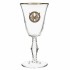 Набор из 2х бокалов для вина/шампанского "Ретро" с накладкой "Близнецы" в упаковке пейсли, ложемент золотистый шелк, накладка золото пластик с гравировкой
