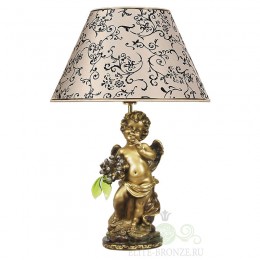 Настольная лампа "Ангел с янтарными цветами"