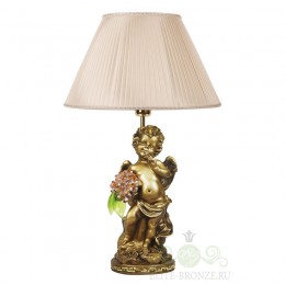 Настольная лампа для спальни "Ангел с розовыми цветами"