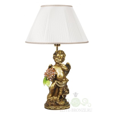Декоративная лампа "Ангел c розовыми цветами"