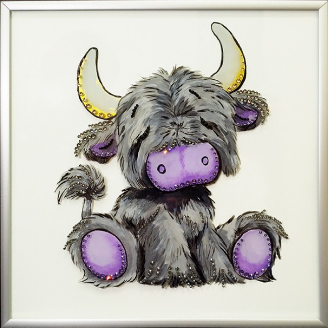 Картина Swarovski Плюшевый бычок - интернет-магазин Donumrex | Купить  Картина Swarovski Плюшевый бычок за 6 800 р. в Москве
