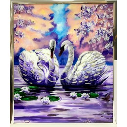 Картина Swarovski "Лебеди"