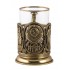 Набор для чая "СССР" (3 пр.) (стакан-стекло с золотым ободком, ложка- латунь, деревянный футляр)