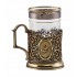 Набор для чая "Екатерина II" (3 пр.) (стакан-стекло с золотым ободком, ложка- латунь, деревянный футляр)