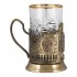 Набор для чая "Газ России" (3 пр.) (стакан - хрусталь, деревянный футляр, ложка - нерж. сталь с лазерной гравировкой)