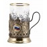Набор для чая "Георгий" (3 пр.) (стакан - хрусталь, деревянный футляр, ложка - нерж. сталь лат.)