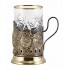Набор для чая "Лучший охотник" (3 пр.) (стакан - хрусталь, деревянный футляр, ложка - нерж. сталь зол.)