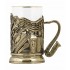 Набор для чая "Музыкальный" (3 пр.) (стакан-стекло с золотым ободком, ложка- латунь, деревянный футляр)