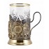 Набор для чая "ВМФ" (3 пр.) (стакан - хрусталь, деревянный футляр, ложка - нерж. сталь зол.)