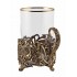 Набор для чая "Охота" (3 пр.) (стакан-стекло с золотым ободком, ложка- латунь, деревянный футляр)