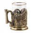 Набор для чая "СССР" (3 пр.) (стакан-стекло с золотым ободком, ложка- латунь, деревянный футляр)