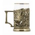 Набор для чая "Театр" (3 пр.) (стакан-стекло с золотым ободком, ложка- латунь, деревянный футляр)