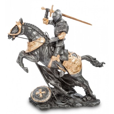 Статуэтка Veronese "Рыцарь на коне" (black/gold)