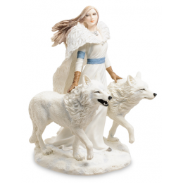 Статуэтка Veronese Девушка и волки "Зимние стражи" (color)