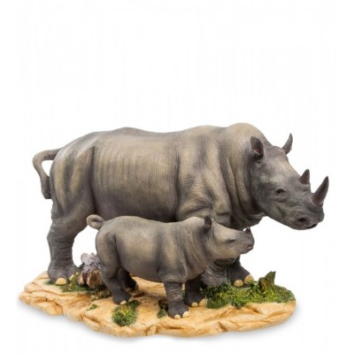 Статуэтка Veronese "Носорог с детенышем" (color)