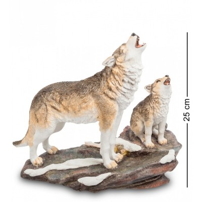 Статуэтка Veronese "Волк с детенышем" (color)