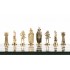 Шахматы "Викинги"из мрамора змеевика  36x36см