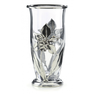 Декоративная ваза с оловянным декором "ORCHIDEE" выс.25см