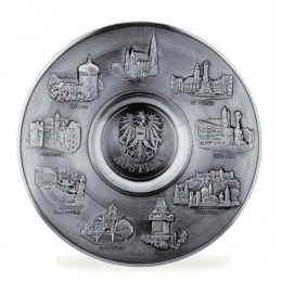 Декоративная настенная тарелка из олова "Austria" d18см
