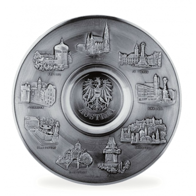 Декоративная настенная тарелка из олова "Austria" d18см