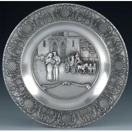 Декоративная настенная тарелка из олова "Hochzeit" d23см