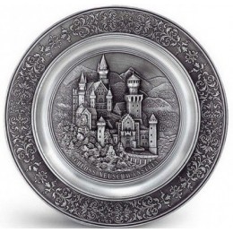 Декоративная настенная тарелка из олова "Neuschwanstein" d23см